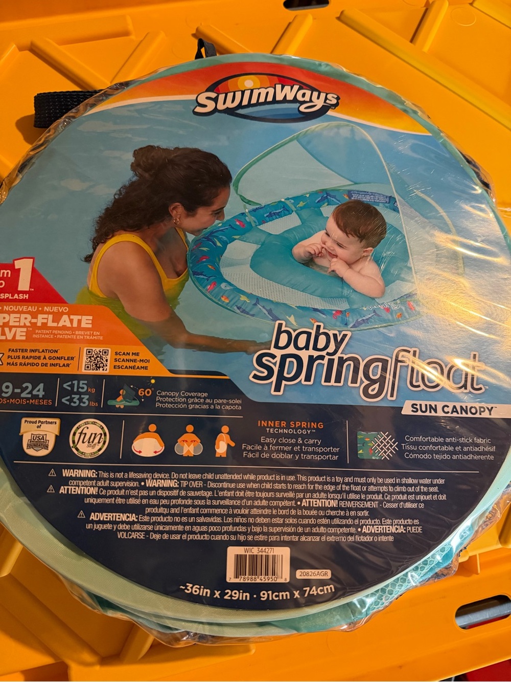 SwimWays Baby Spring Float with Sun Canopy - Teal